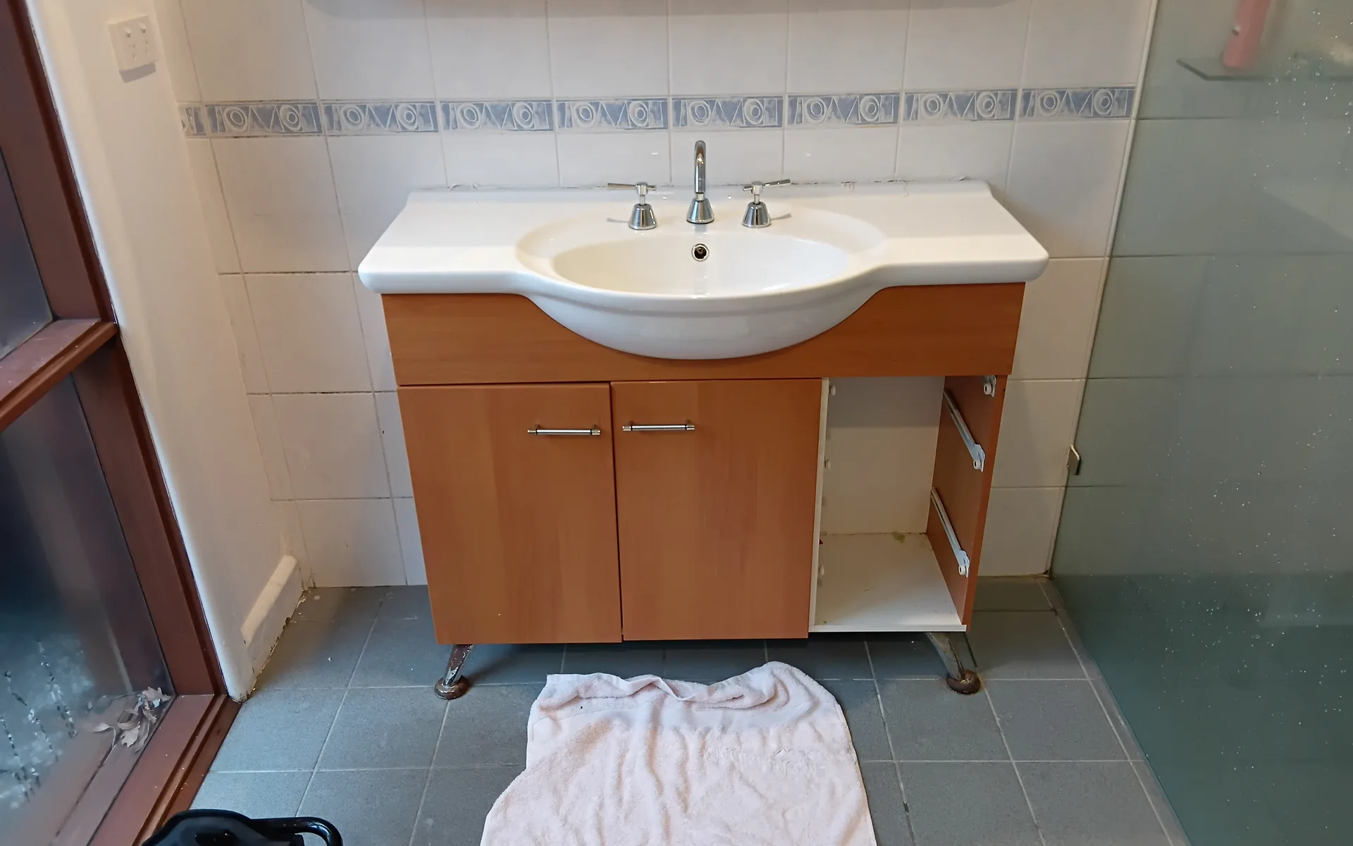 Bathroom stripped back ready for new pipework to be run